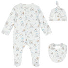 Baby Boys White & Blue Carousel Babygrow Set, 1, hi-res
